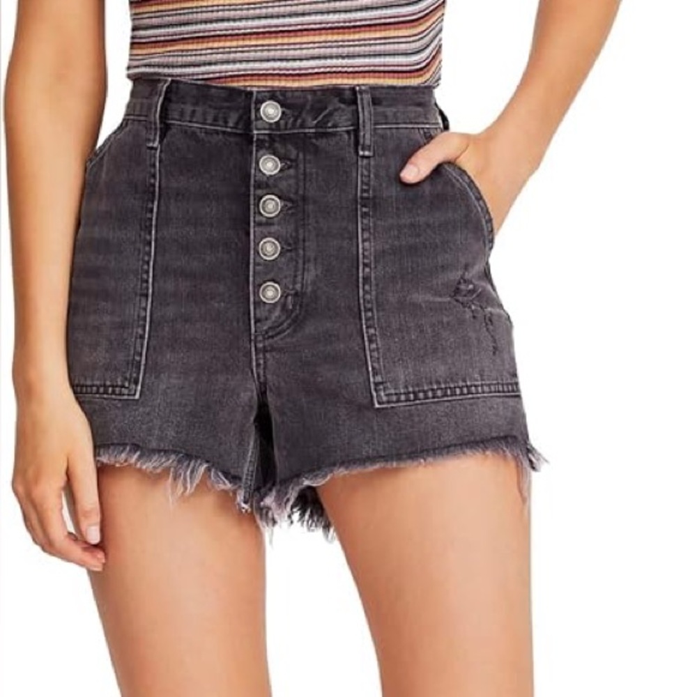 We the free Jess Carpenter shorts in washed black